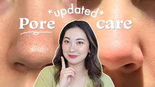 How to reduce the appearance of your PORES ✨ updated pore care routine [upl. by Maxama62]