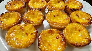 Portuguese Custard Tarts Recipe  Pastéis de Nata [upl. by Anay]