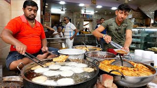 Indian Street Food  The BEST FRIED MILK PANCAKES Pushkar Rajasthan India [upl. by Joannes]