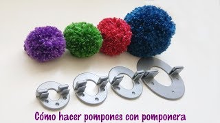 Cómo hacer pompones de lana con pomponera [upl. by Ahsiatal]