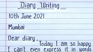 Diary writing in English [upl. by Nussbaum]