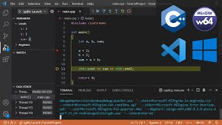 C Setup in VS Code with g and gdb on Windows 10 [upl. by Retsehc164]