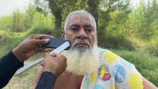 LONG BEARD SETTING ASMR FAST amp RELAXING SHAVING BUT BARBER OLD [upl. by Godard438]