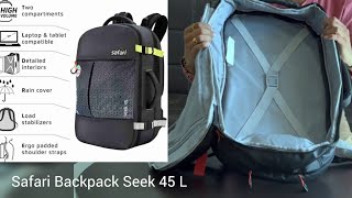 Safari Backpack Review  Safari seek 45L  travel backpack [upl. by Rives]