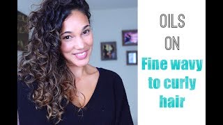 How to use Oils on fine wavy to curly hair  2B 2C 3A [upl. by Leirza547]