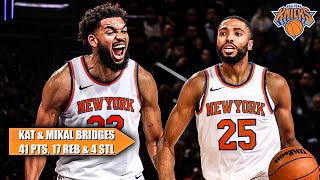 KarlAnthony Towns amp Mikal Bridges combine for 41 PTS in Knicks preseason win 😤  NBA Highlights [upl. by Hilliary]