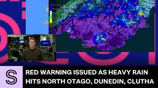 Red warning issued as heavy rain hits North Otago Dunedin Clutha  Stuffconz [upl. by Graubert722]