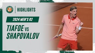 Tiafoe vs Shapovalov Round 2 Highlights  RolandGarros 2024 [upl. by Haodnanehs]