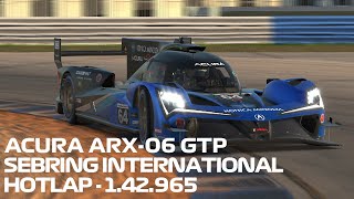 Iracing NEW ACURA ARX06 GTP Sebring International [upl. by Nosa]