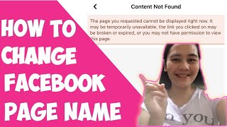 How To Change Facebook Page Name  Paano Palitan ang Facebook Page Name  Rona Taquiso [upl. by Maximilian]