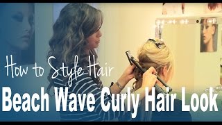 Beach Wave Curly Hair Look with Marcel Ceramic Curling Iron Tutorial from Metro Beauty Academy [upl. by Ettelegna]