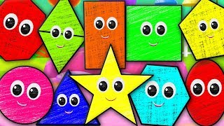 Ten Little Shapes  Shapes Song  Crayons Nursery Rhymes Songs For Children  Baby Rhymes [upl. by Riffle]