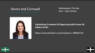 Power BI with Primavera P6 Juliana Smith [upl. by Enortna]