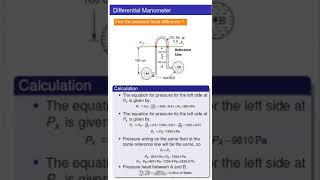 Differential Manometer Head calculation fluidmechanics manometer fluiddynamics pressure [upl. by Sweatt]