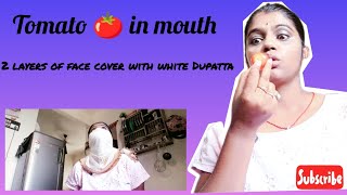 Gag Talk Challenge with Tomato 🍅 Inside the mouth  Gag Talk Challenge  AnitaPatel1987 [upl. by Brom]