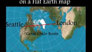 Great circle route on flat Earth is a straight line [upl. by Kippie502]