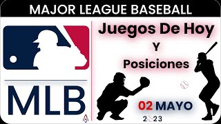 Juegos de Hoy Y Posiciones en el BÉISBOL DE LAS GRANDES LIGAS MLB [upl. by Ettessil]