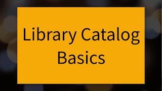 Library Catalog Basics [upl. by Rebmik]