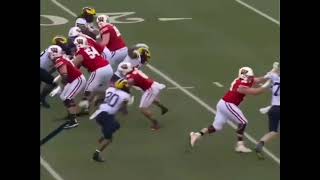 MUST WATCH Michigan football Daxton Hills explosive hit on Wisconsins QB [upl. by Ilehs]