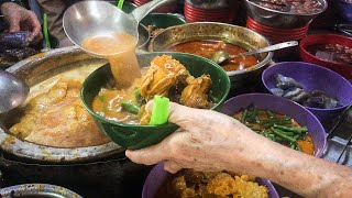 Traditional Hawker Street Food in Kuala Lumpur  Madras Lane Petaling Street Curry Laksa amp More [upl. by Gui]