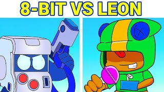 8BIT VS LEON  Friday Night Funkin Battle HARDFNF Mod Brawl Stars [upl. by Daegal405]