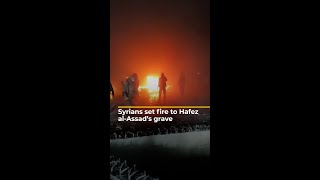 Syrians set fire to Hafez alAssads grave  AJshorts [upl. by Anelaj280]