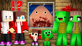 JJ and Mikey Family HIDE From ADULT POU  in Minecraft Maizen [upl. by Anahsat994]