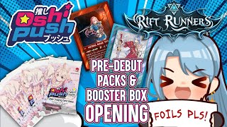 Oshi Push  RIft Runners Opening Vtuber TCG boxespacks predebut Yuki amp Yuna  Twin Vtubers [upl. by Nlyak191]