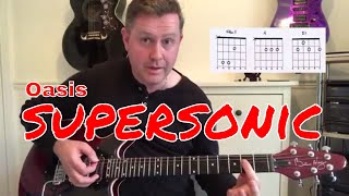 How To Play Supersonic Oasis Guitar Lesson [upl. by Lleumas]