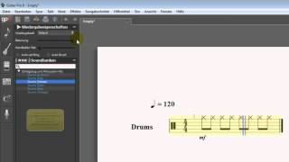 TOMs GUITAR  CORNERTutorials  Guitar Pro 6  Drums Part 01 german [upl. by Nyved293]