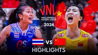 🇹🇭 THAILAND vs CHINA 🇨🇳  Highlights  Womens VNL 2024 [upl. by Aramac]