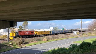 DBR 1254 SD 5883 5675 with Train A070 passing under Wairere drive bridge Hamilton NIMT [upl. by Suzanna]