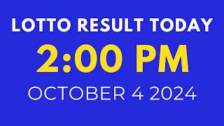 2pm Lotto Result Today October 4 2024  PCSO Swertres Ez2 [upl. by Anecusa107]