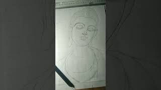 Buddha dev drawing buddha art artwark viralvideo [upl. by Kcirdec204]