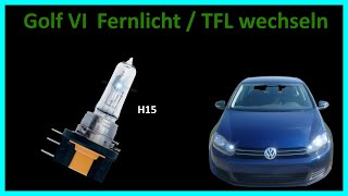 Golf VI FernlichtTagfahrlicht bei Halogenscheinwerfern wechseln [upl. by Terchie573]