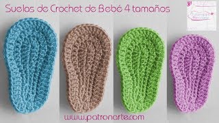 Suelas de Crochet para bebé Paso a Paso  Suelas de Zapatitos a Crochet [upl. by Nnaeilsel]