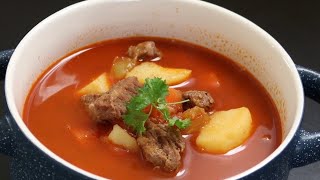 famous Hungarian Goulash soup recipe for wintercomforting tasty filling appetizing [upl. by Annadiane]