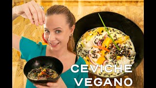 COMO FAZER O melhor CEVICHE VEGANO comm PIPOCA DE ARROZ Refrescante e diferentão receita veggie [upl. by Leahcimal]