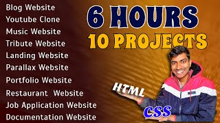 10 HTML CSS Practice Projects for beginners  Practice and Learn  Hindi [upl. by Lemmor398]