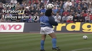 Diego Maradonas famous warmup in the UEFA Cup semifinal in 1989 [upl. by Aneehsal908]