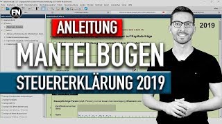 Mantelbogen Steuererklärung 2019 Elster ausfüllen  Steuererklärung 2019 selber machen Tutorial 2020 [upl. by Dotson]