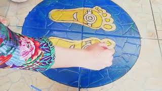 Foot prints for Social distancing in School tutorial by art and crafts daily [upl. by Namron]