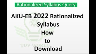 AKUEB 2022 Rationalized syllabus  Download [upl. by Catlee940]