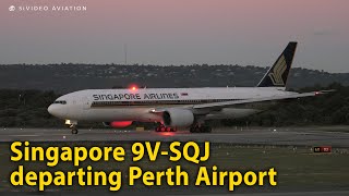 7 years ago today  Singapore Airlines 9VSQJ evening departure on RW03 at Perth Airport [upl. by Esirtal]