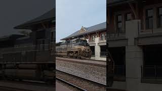 New York Central Heritage Unit Rolls Past Lafayette Big Four Depot [upl. by Jaddan]