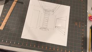 1pt Perspective  How to Draw a CrackFissure in the Floor 4th Grade [upl. by Brookes]