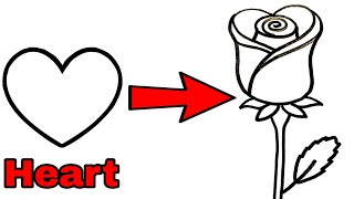 How to draw rose flower with pencil  Rose drawing simple  Drawing Using Objects  YoKidz Drawing [upl. by Moir]