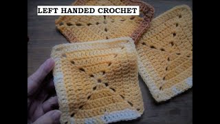 Left handed crochet Crochet EASY full block Granny square [upl. by Grania]