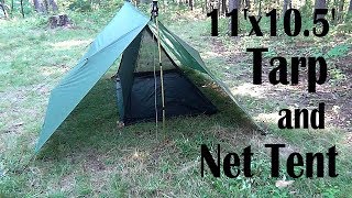 11x105 Tarp and Net Tent MYOG Shelter Camping With Vincent [upl. by Ayt]