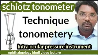 tonometer  schiotz tonometer  intra ocular pressure measurement instrument  schiotztonometer [upl. by Retsevlis318]